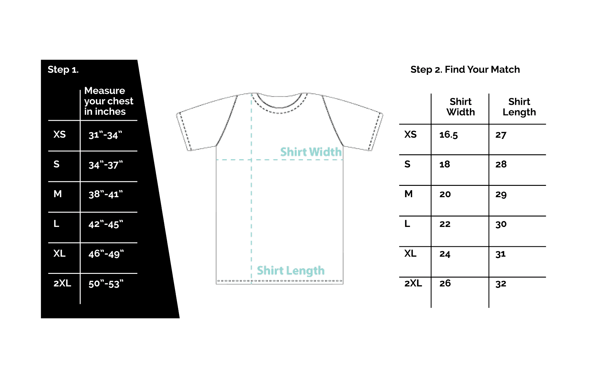 Tshirt Size Chart